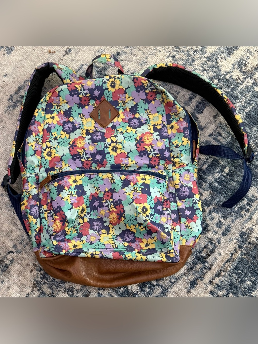 Vibrant All-Over Retro Floral Print back pack